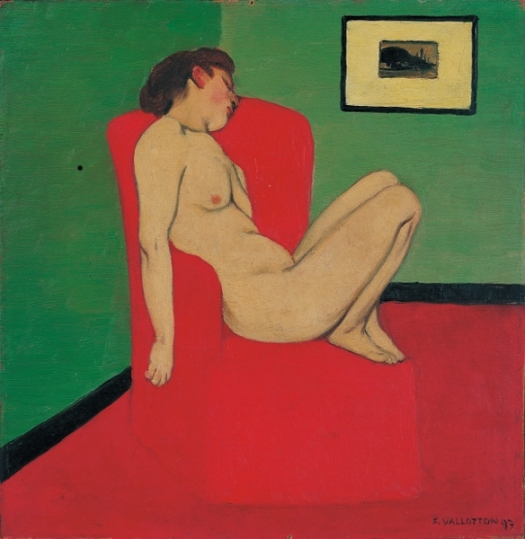 Vallotton Femme nue assise dans un fauteuil rouge 1897